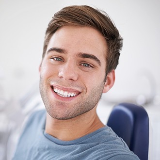Man sharing healthy smile after adult orthodontics